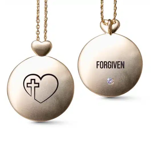 Heart Cross - Forgiven - Necklace - Gold
