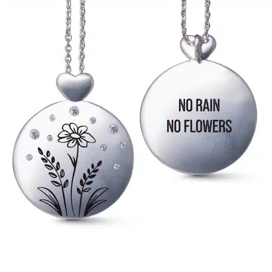 Flower - No rain - Necklace - Silver