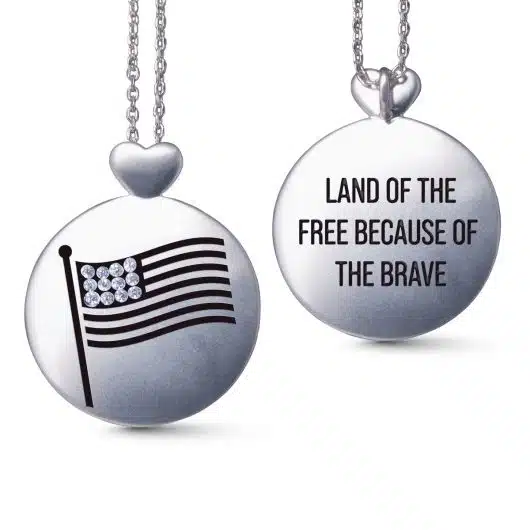 Flag - Freedom - Necklace - Silver