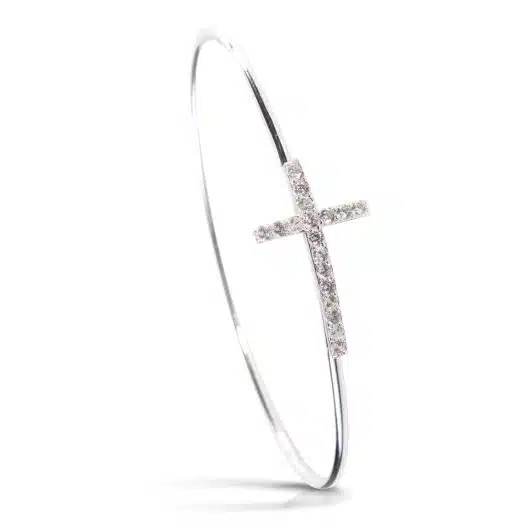 Timeless Radiance - Cross Bangle - Silver