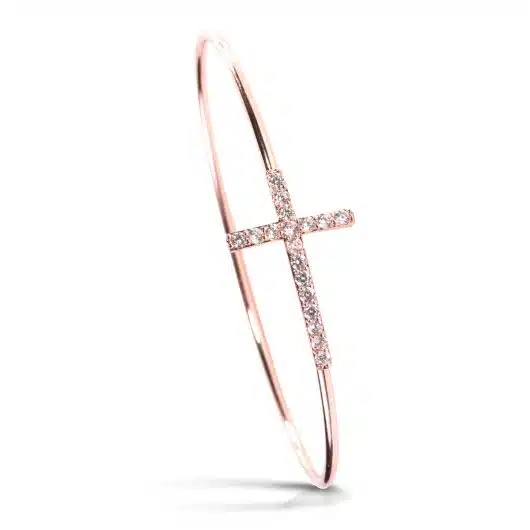 Timeless Radiance - Cross Bangle - Rosegold