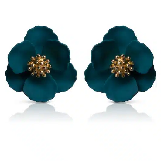 Small Flower Earrings - Teal