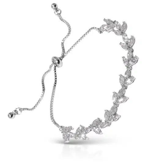 Ice Blu Vine Pull-Cord Bracelet - Silver