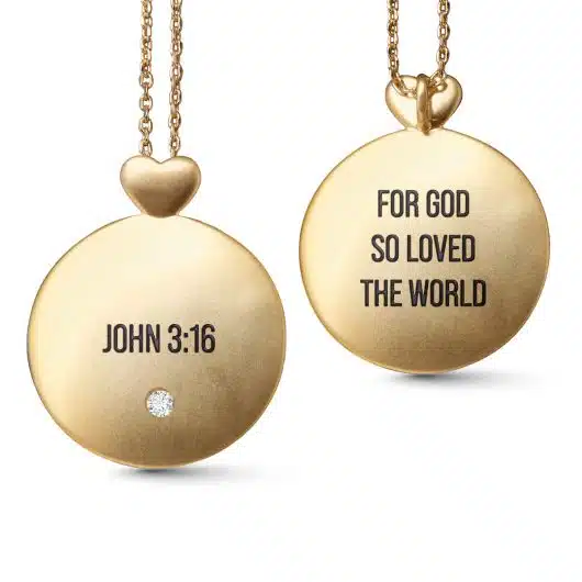 Scripture for God Necklace in Gold