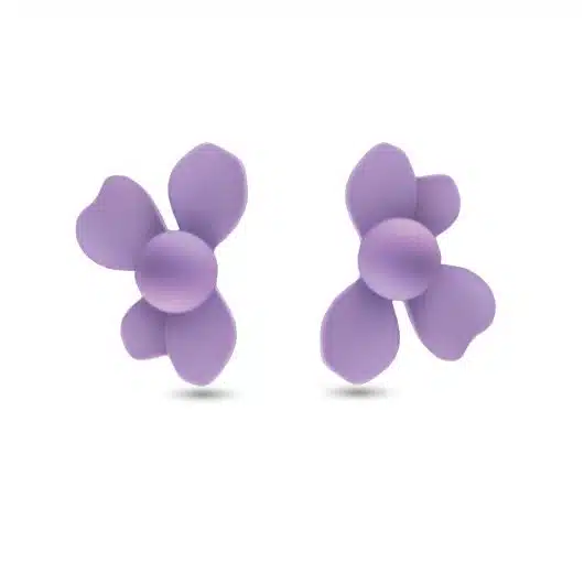 Purple Bubble Flower Earring