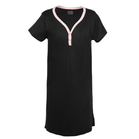 Black/Pink Henley Night Dress