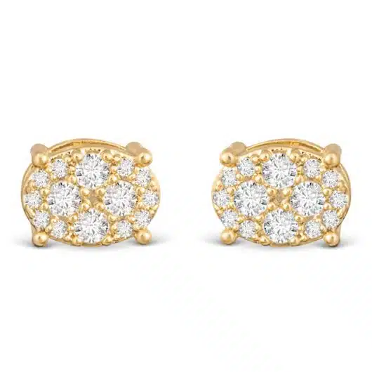 Pave Oval Stud