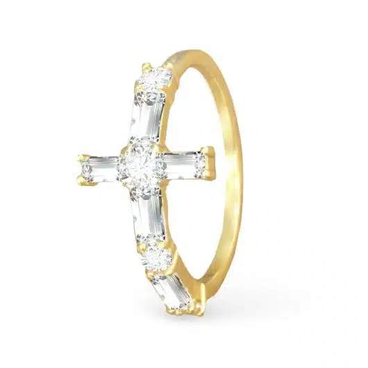 CZ Baguette Cross Ring Size 7