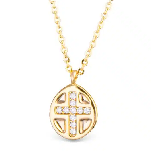 Inset CZ Cross Necklace