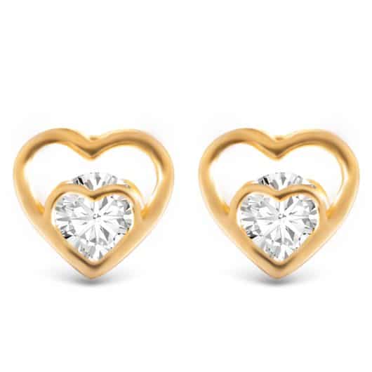 Double Heart CZ Stud