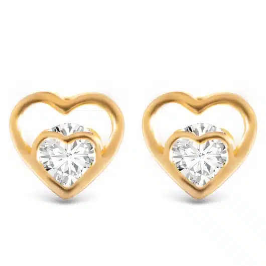 Double Heart CZ Stud