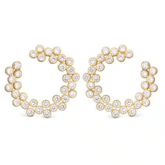 CZ Double Row Open Circle Earrings