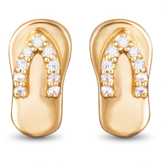 CZ Strap Flip Flop Stud Earrings