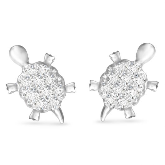 Small CZ Turtle Stud Earrings
