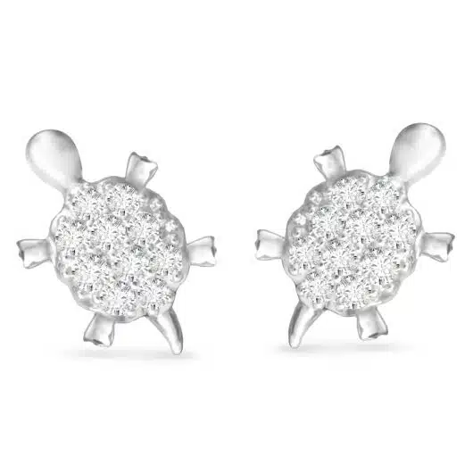 Small CZ Turtle Stud Earrings