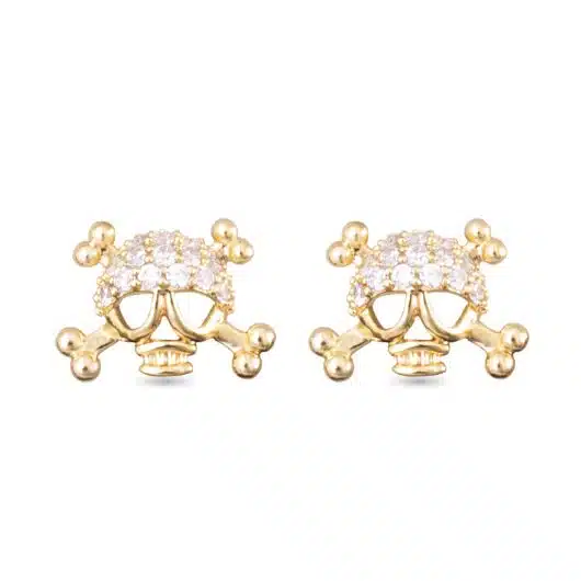Skull and Crossbones CZ Earrings