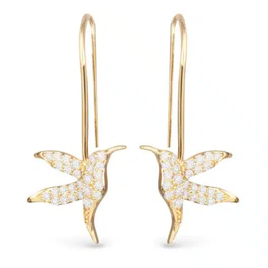 Hummingbird CZ Drop Earrings