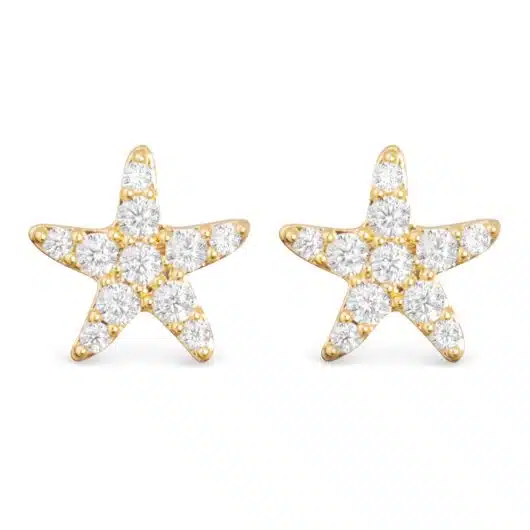 Small CZ Starfish Stud Earrings