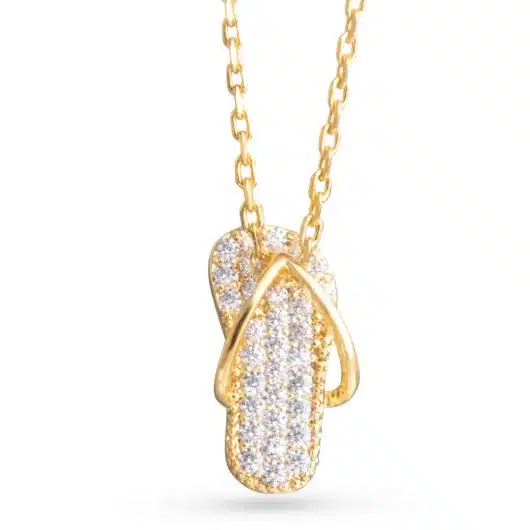 CZ Footbed Sandal Necklace