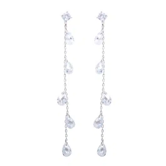 Crystal Teardrop Long Earrings