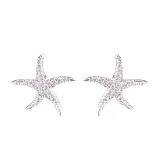 Mini Starfish Earrings - Silver