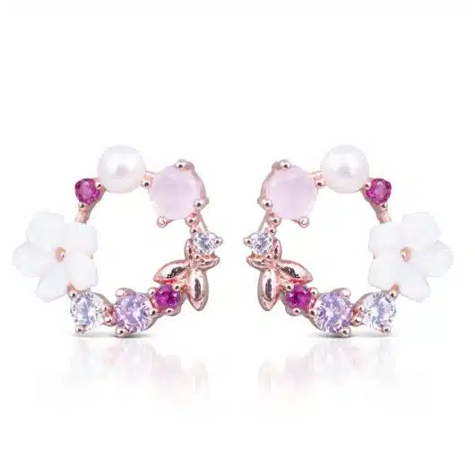 Multi-Color Mini Flower Circle Earrings