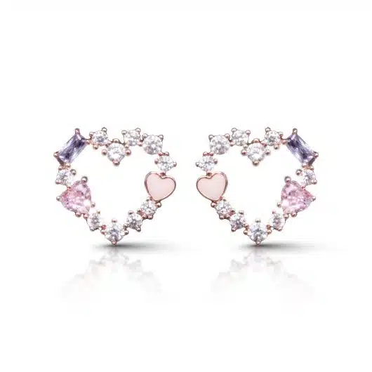 Mixed Color Heart Earrings