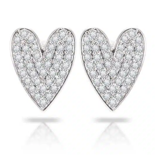 Ice Blu Oblong Heart Earrings