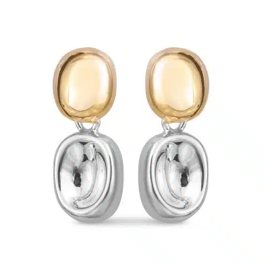 Eden Mini Drop Two Tone Stud Gold and Silver Earrings