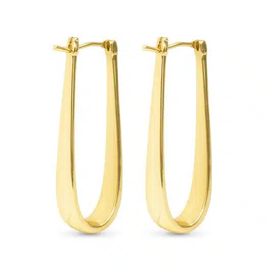 Lilly Polished Elongated Hoop Gold