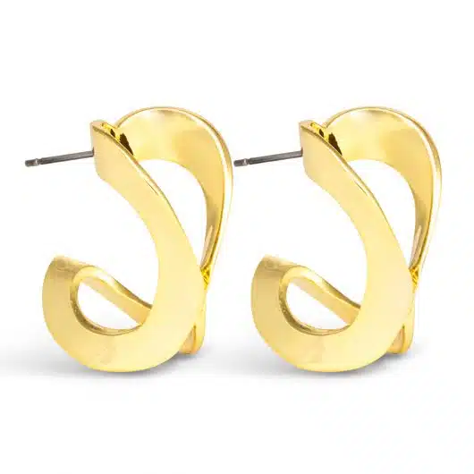 Taylor Polished Folded Hoop Gold