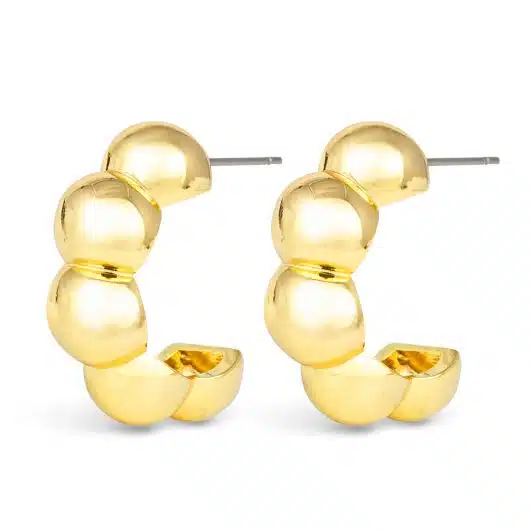 Jacqueline Polished Bubble Hoop Gold