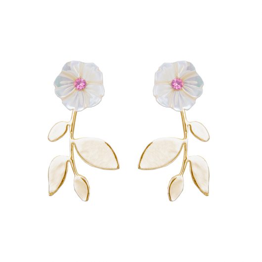 Mother of Pearl Flower with Gold Stem