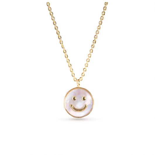 Mother Pearl Smiley Face Necklace