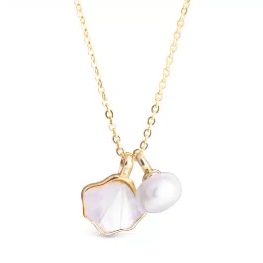 Mother of Pearl Shell and Pearl Necklace