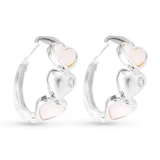 Mother of Pearl Four Heart Earrings