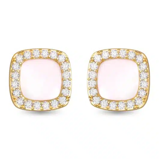 Pearl Small Square Stud Earrings