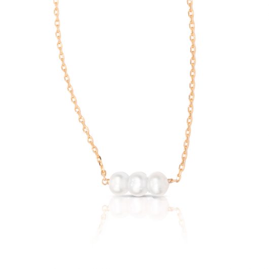 3-Pearl Row Necklace