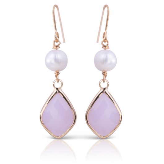 Solitaire Crystal Pearl Drop Earrings