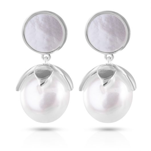 Petaled Pearl Drop Earrings