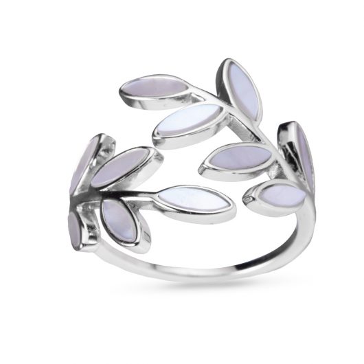 Mother of Pearl Vine Ring Size 9 in Silver