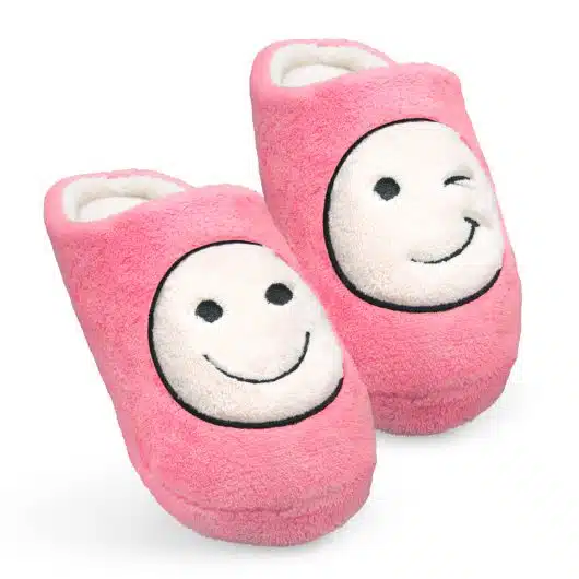 Pink Winky Face Slipper