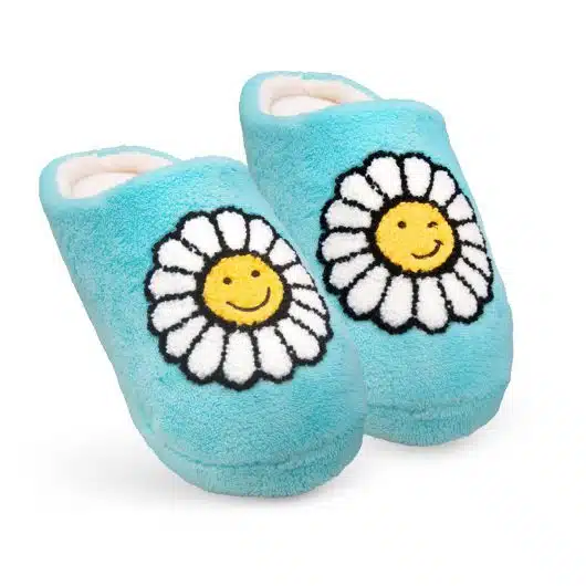 Blue Daisy Winky Face Slipper