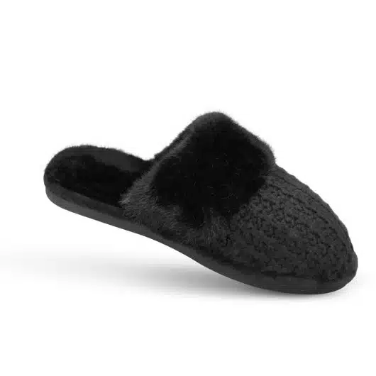 Black Knit Slipper