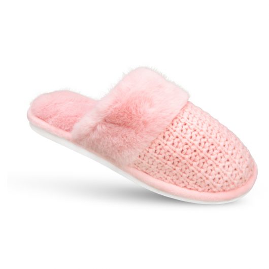 Pale Pink Knit Slippers