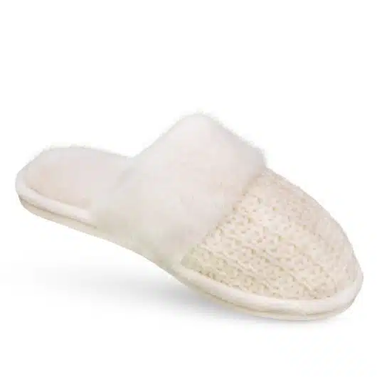 Ivory Knit Slipper Slipper