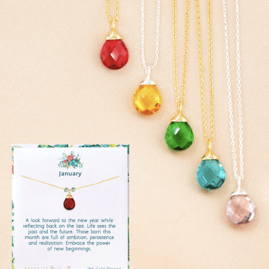 Birthstone Charm Necklace | Something Blu Collection