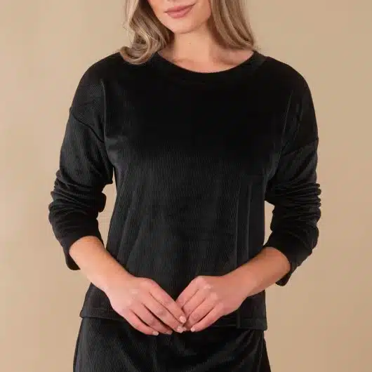 Luxe Lounge Pajama Top | Long-Sleeve Velour PJs