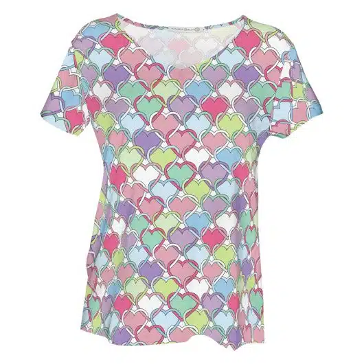 Love Lock Hearts Pajama Top | Fun Valentine PJs For Women