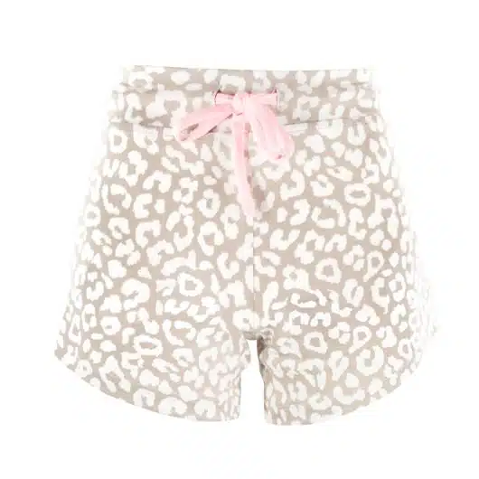 Taupe Leopard Pajama Shorts | Beige Animal PJ Bottoms - Image 2